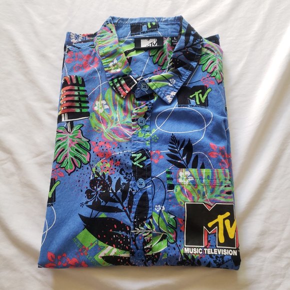 Vintage Authentic MTV Button Up Collar Shirt | Large | Music Television - Picture 10 of 11